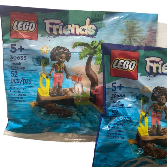 LEGO FRIENDS Legos 30635 Beach Cleanup with Otter 52 pcs Building Toy 2 Sets New - Picture 2 of 9